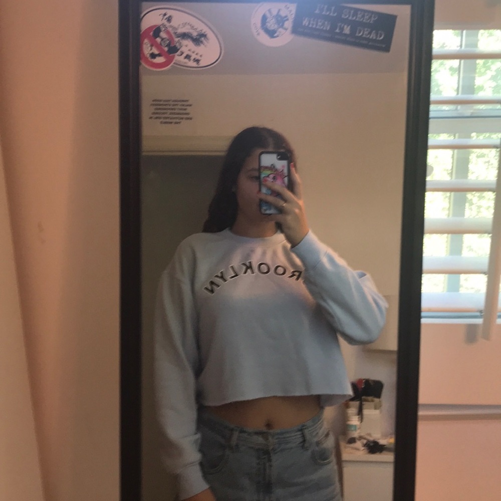 Brooklyn cropped blue sweater